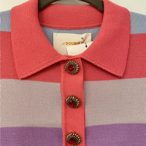 La DoubleJ Polo Shirt in Rosa Mix Size XS - Picture 4 of 5